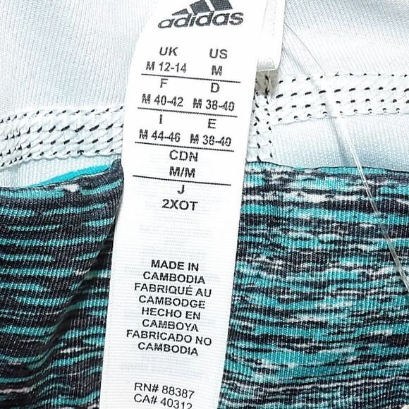 NWT adidas Techfit Training Capri Tights Blue Print - Picture 8 of 9